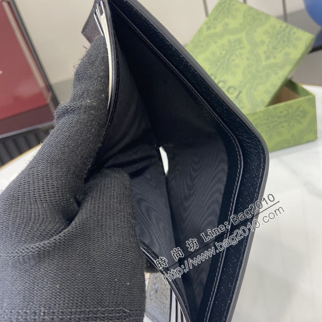Gucci專櫃古馳最新款Marmont系列皮革雙折錢包男士短夾 jh2417型號：428726